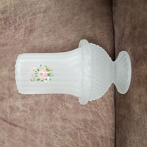 Vintage satin glass candle lamp